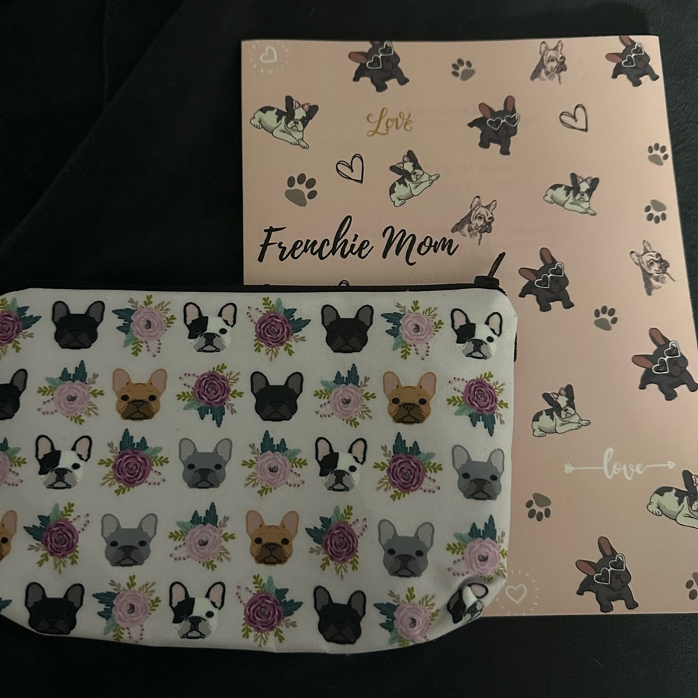 French bulldog notebook and travel pouch!